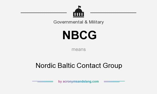 What does NBCG mean? It stands for Nordic Baltic Contact Group