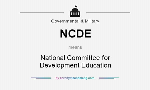 What does NCDE mean? It stands for National Committee for Development Education