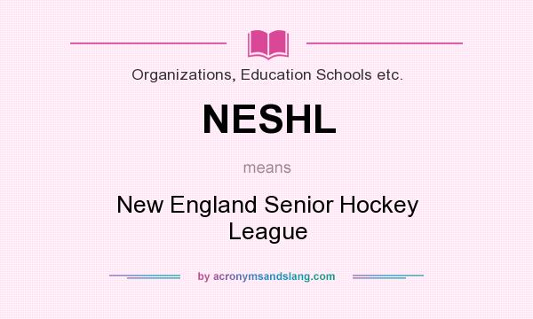 What does NESHL mean? It stands for New England Senior Hockey League
