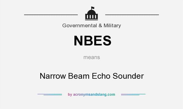 What does NBES mean? It stands for Narrow Beam Echo Sounder