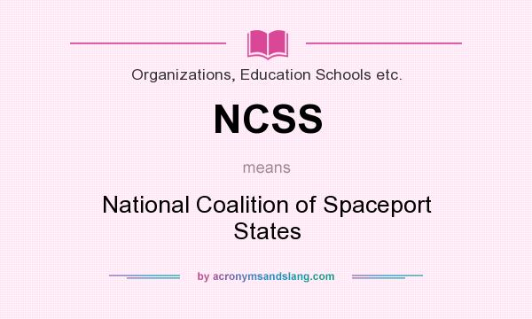 What does NCSS mean? It stands for National Coalition of Spaceport States