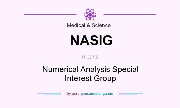 What does NASIG mean? It stands for Numerical Analysis Special Interest Group