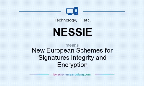 What does NESSIE mean? It stands for New European Schemes for Signatures Integrity and Encryption