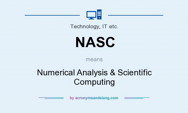What does NASC mean? It stands for Numerical Analysis & Scientific Computing