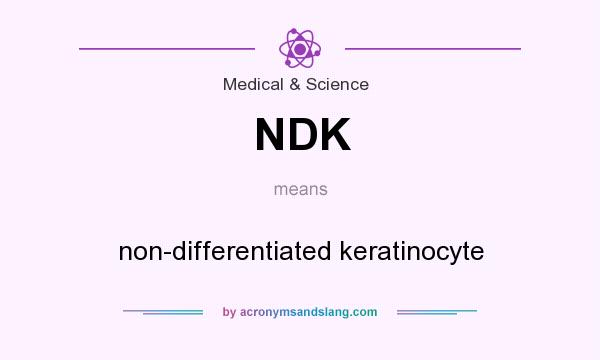What does NDK mean? It stands for non-differentiated keratinocyte