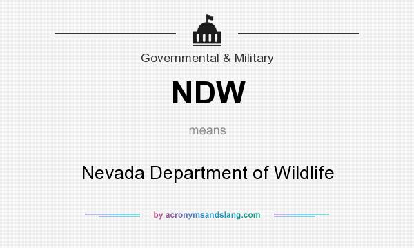 What does NDW mean? It stands for Nevada Department of Wildlife