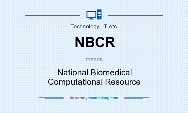 What does NBCR mean? It stands for National Biomedical Computational Resource