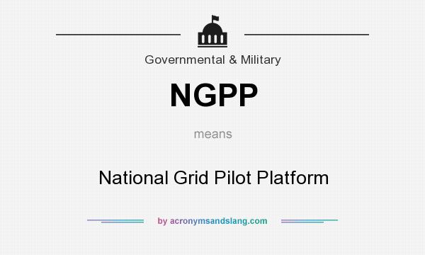 What does NGPP mean? It stands for National Grid Pilot Platform