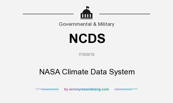 What does NCDS mean? It stands for NASA Climate Data System