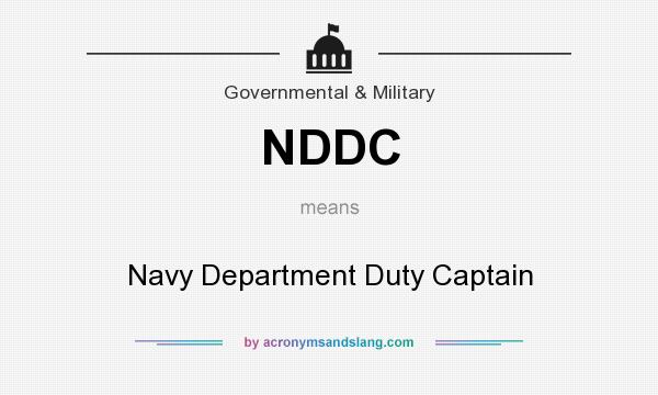 What does NDDC mean? It stands for Navy Department Duty Captain