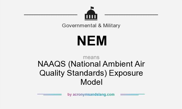 What does NEM mean? It stands for NAAQS (National Ambient Air Quality Standards) Exposure Model