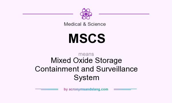What does MSCS mean? It stands for Mixed Oxide Storage Containment and Surveillance System