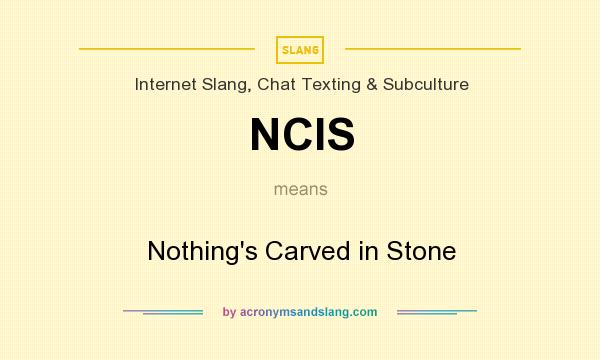 What does NCIS mean? It stands for Nothing`s Carved in Stone