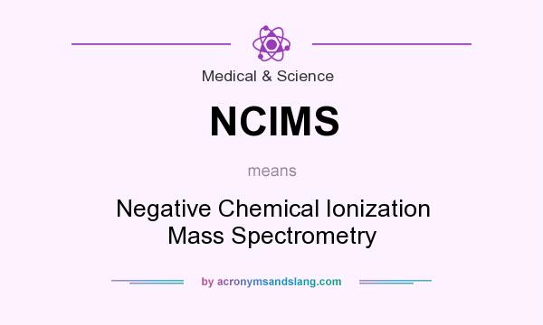 What does NCIMS mean? It stands for Negative Chemical Ionization Mass Spectrometry