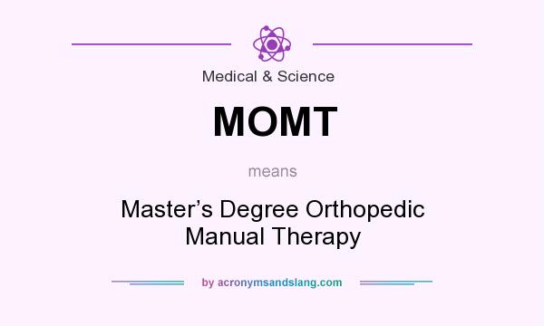 What does MOMT mean? It stands for Master’s Degree Orthopedic Manual Therapy