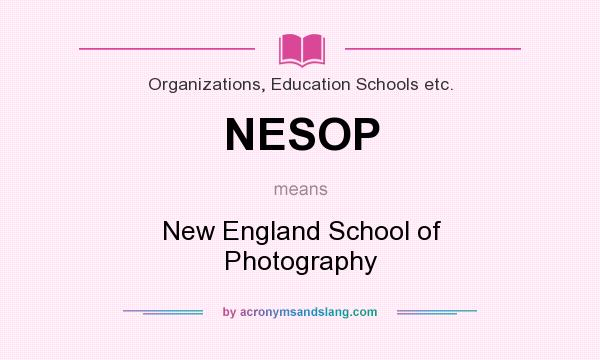 What does NESOP mean? It stands for New England School of Photography