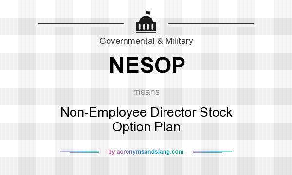 What does NESOP mean? It stands for Non-Employee Director Stock Option Plan