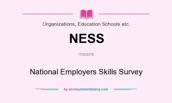 What does NESS mean? It stands for National Employers Skills Survey