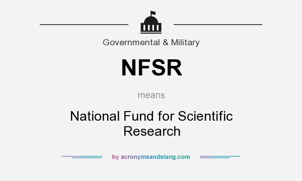 What does NFSR mean? It stands for National Fund for Scientific Research