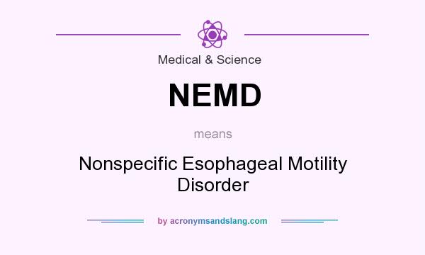 What does NEMD mean? It stands for Nonspecific Esophageal Motility Disorder