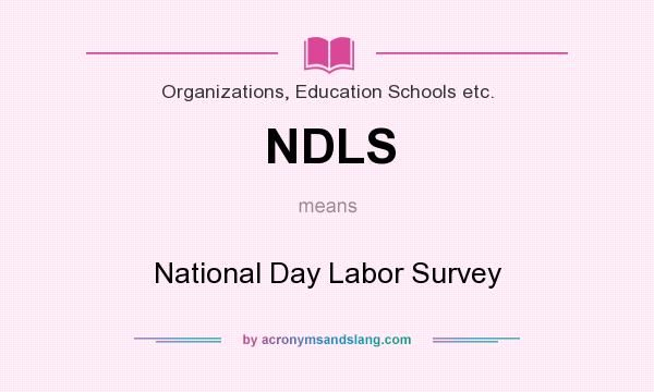 What does NDLS mean? It stands for National Day Labor Survey