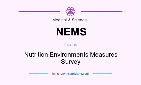 What does NEMS mean? It stands for Nutrition Environments Measures Survey