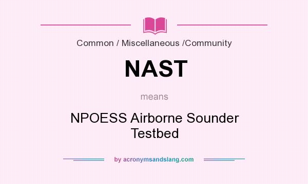 What does NAST mean? It stands for NPOESS Airborne Sounder Testbed