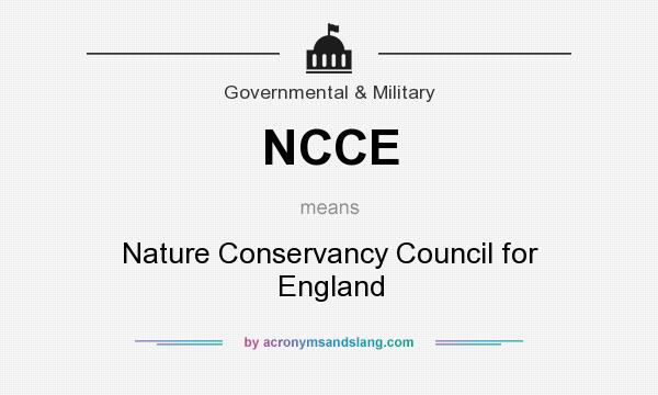 What does NCCE mean? It stands for Nature Conservancy Council for England