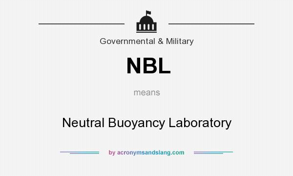What does NBL mean? It stands for Neutral Buoyancy Laboratory