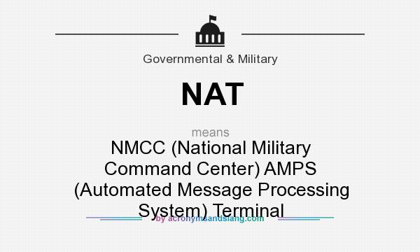 What does NAT mean? It stands for NMCC (National Military Command Center) AMPS (Automated Message Processing System) Terminal