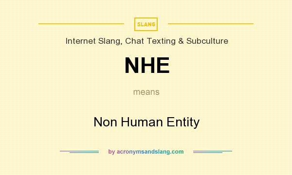 What does NHE mean? It stands for Non Human Entity