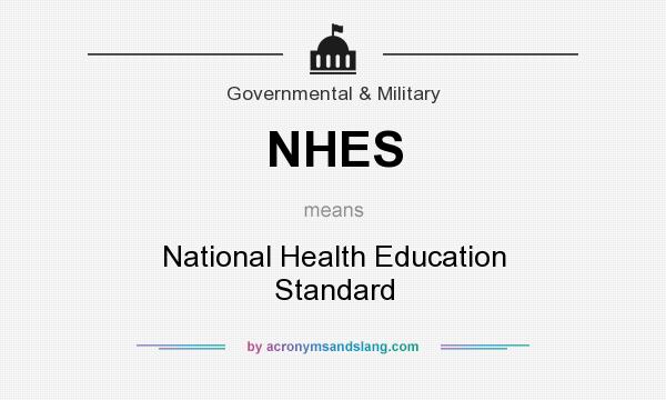 What does NHES mean? It stands for National Health Education Standard
