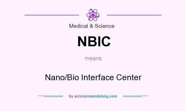 What does NBIC mean? It stands for Nano/Bio Interface Center