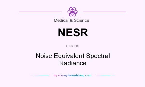 What does NESR mean? It stands for Noise Equivalent Spectral Radiance