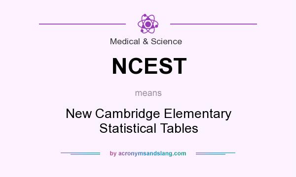 What does NCEST mean? It stands for New Cambridge Elementary Statistical Tables