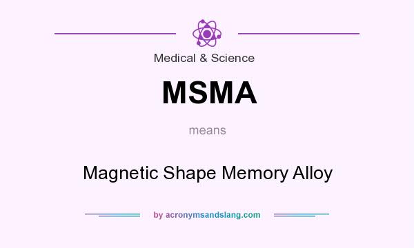 What does MSMA mean? It stands for Magnetic Shape Memory Alloy