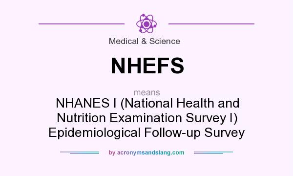What does NHEFS mean? It stands for NHANES I (National Health and Nutrition Examination Survey I) Epidemiological Follow-up Survey