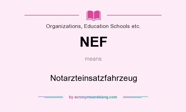 What does NEF mean? It stands for Notarzteinsatzfahrzeug