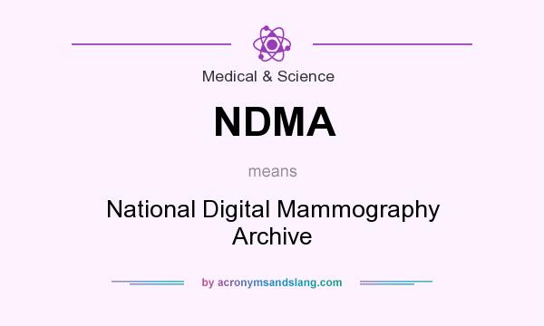 What does NDMA mean? It stands for National Digital Mammography Archive