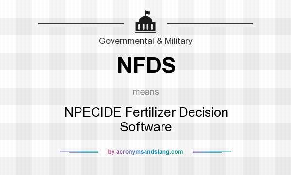 What does NFDS mean? It stands for NPECIDE Fertilizer Decision Software