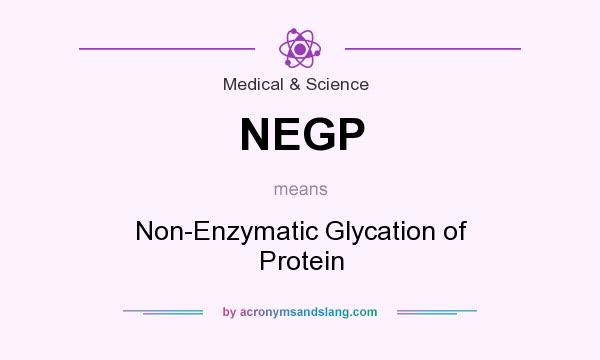 What does NEGP mean? It stands for Non-Enzymatic Glycation of Protein