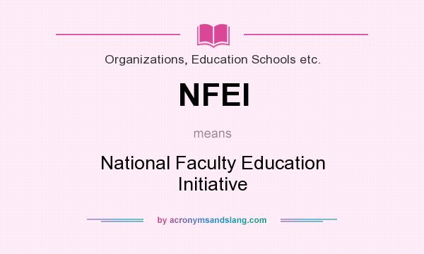 What does NFEI mean? It stands for National Faculty Education Initiative
