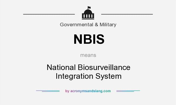 What does NBIS mean? It stands for National Biosurveillance Integration System