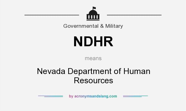 What does NDHR mean? It stands for Nevada Department of Human Resources