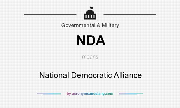 What does NDA mean? It stands for National Democratic Alliance