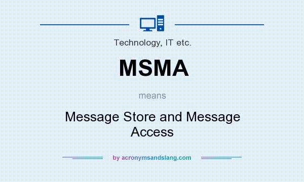 What does MSMA mean? It stands for Message Store and Message Access
