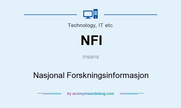 What does NFI mean? It stands for Nasjonal Forskningsinformasjon