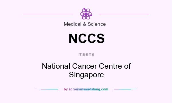 What does NCCS mean? It stands for National Cancer Centre of Singapore