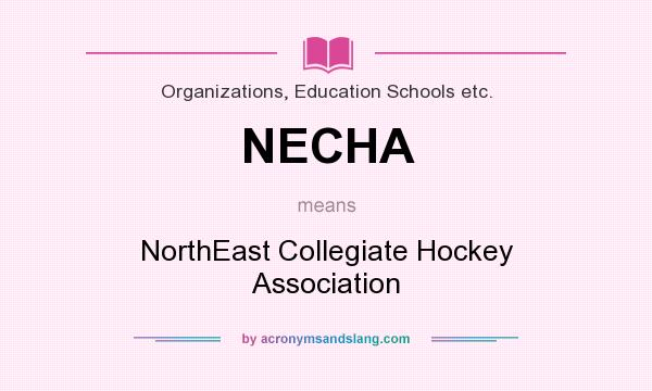 What does NECHA mean? It stands for NorthEast Collegiate Hockey Association