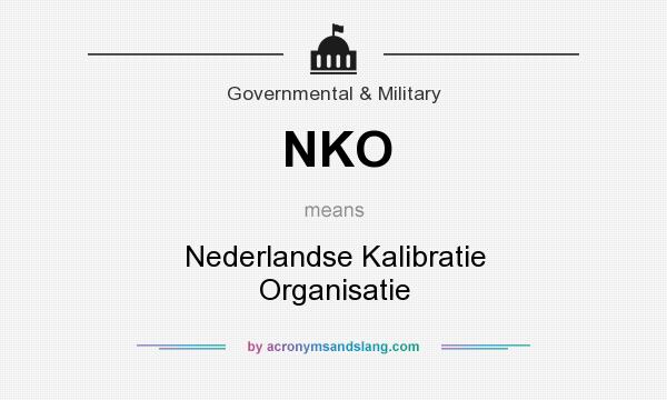 What does NKO mean? It stands for Nederlandse Kalibratie Organisatie